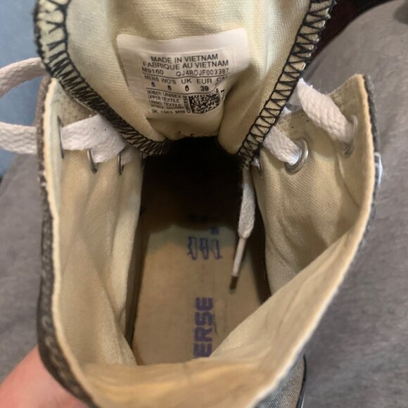 Converse High-Tops Black Sz Women’s 8 Men’s 6 Black Faded Grunge Streetwear Y2K - Picture 8 of 9